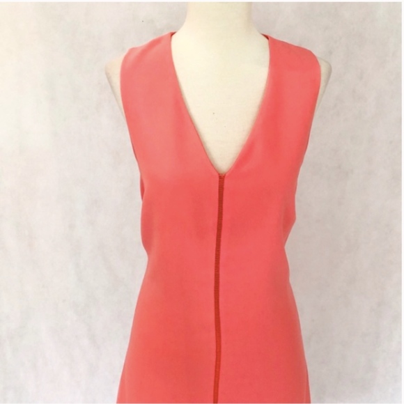 Banana Republic Coral V-Neck Ladder Stitch Dress - Picture 3 of 8